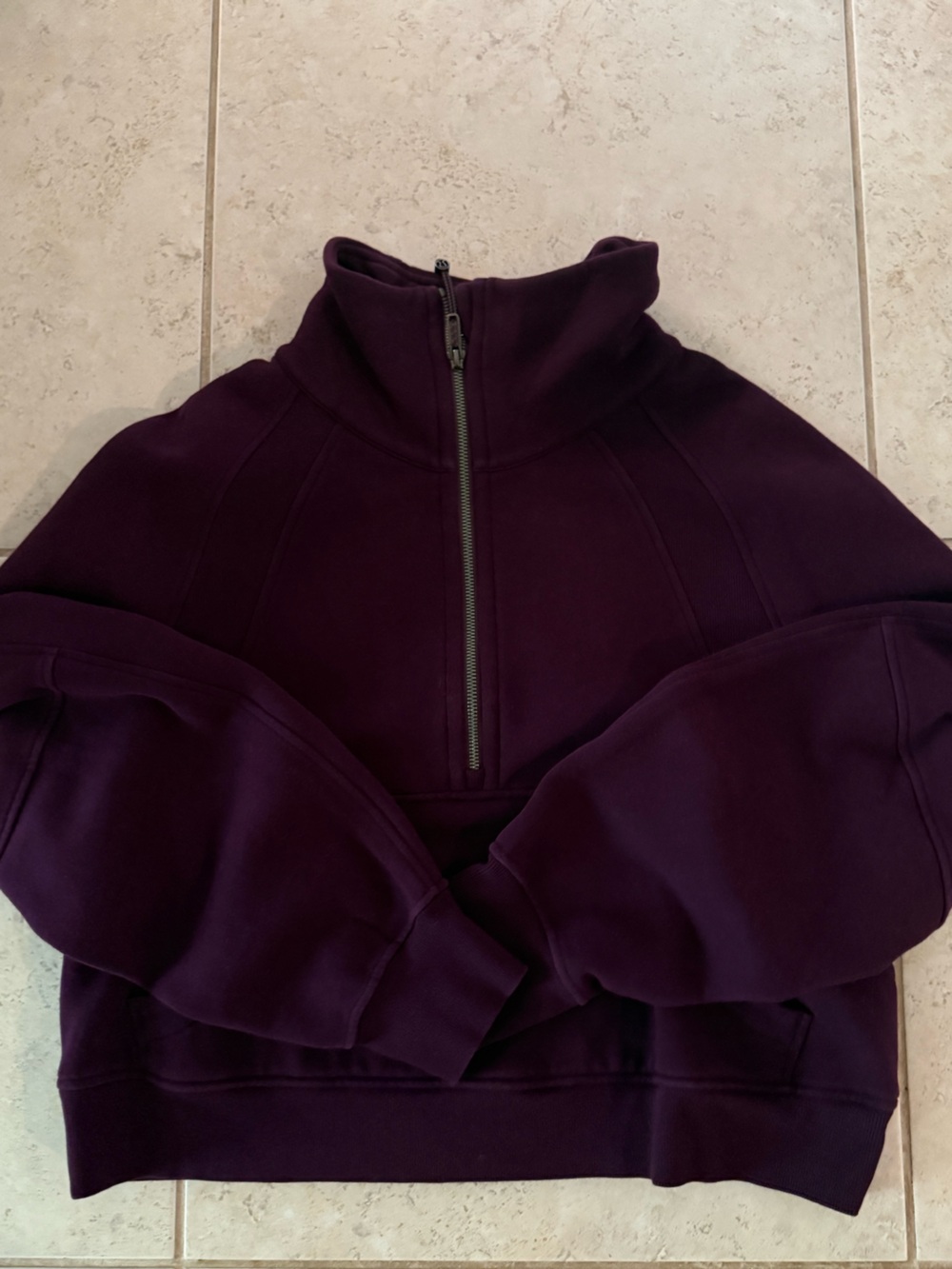 LULULEMON SCUBA OVERSIZED FUNNEL NECK HALF ZIP dark purple